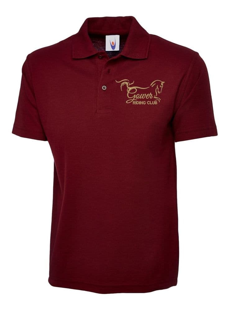 ADULT Gower RC Burgundy Polo Shirt UC101