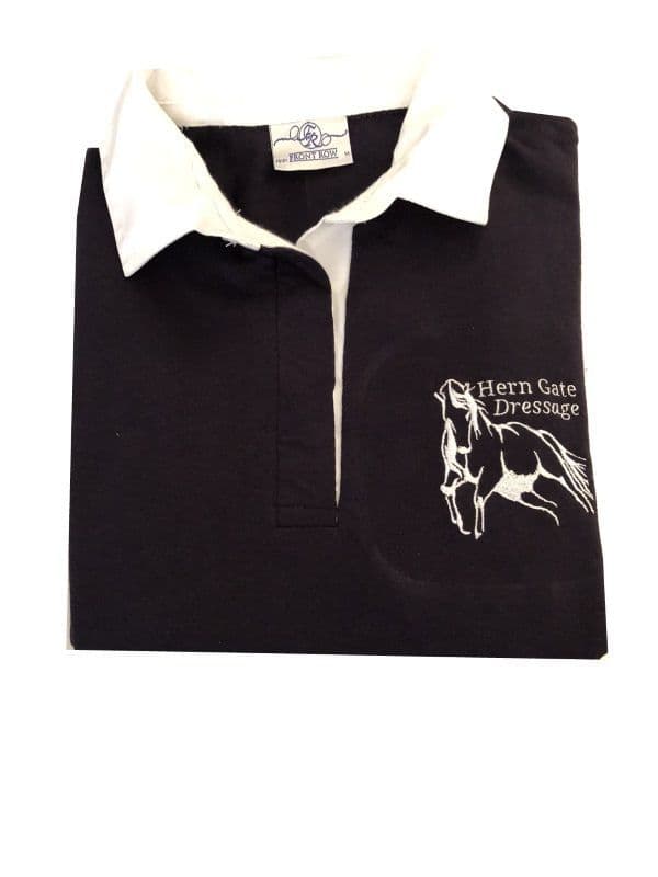 ADULT Hern Gate Dressage Navy Long Sleeved Rugby Shirt