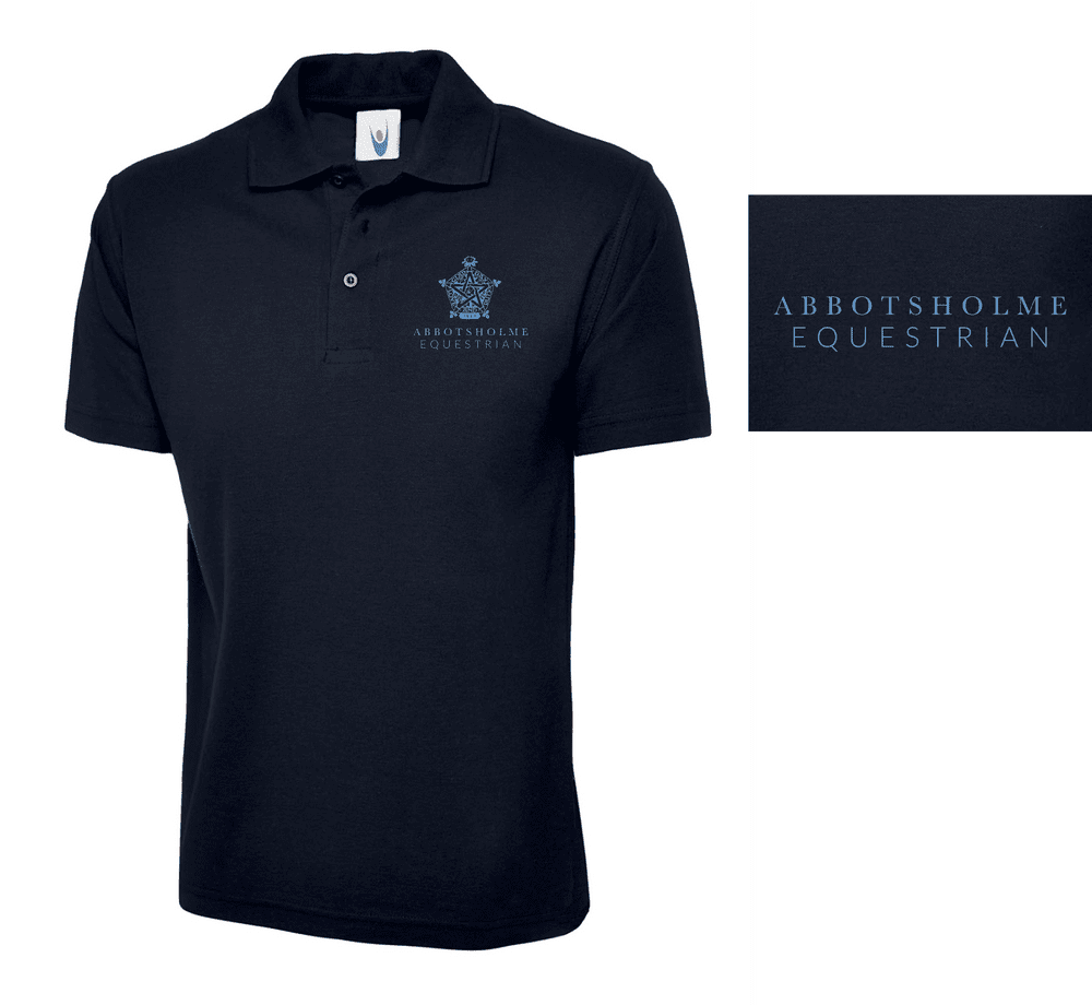 ADULT Ladies Fit Abbotsholme School Navy Polo Shirt - UC106