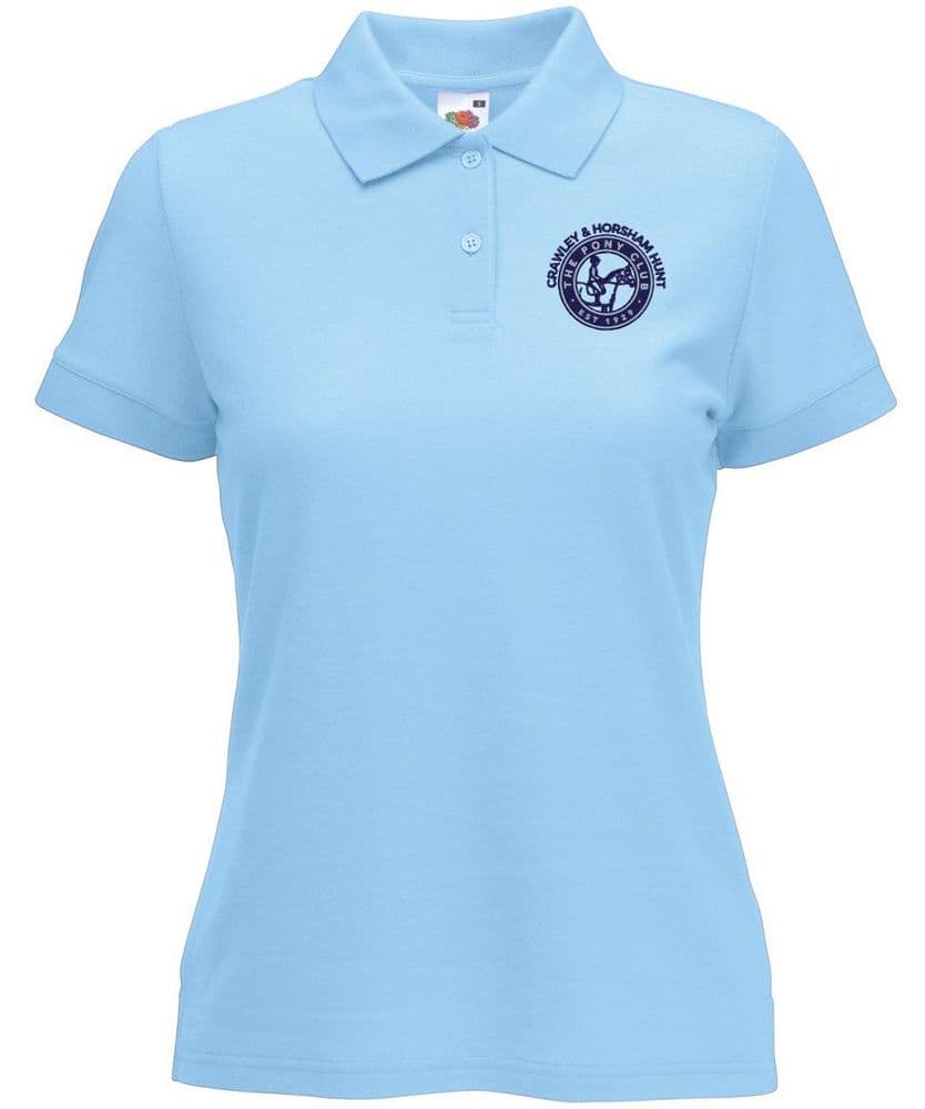 ADULT Ladies Fit Crawley & Horsham Hunt Sky Polo Shirt SS212
