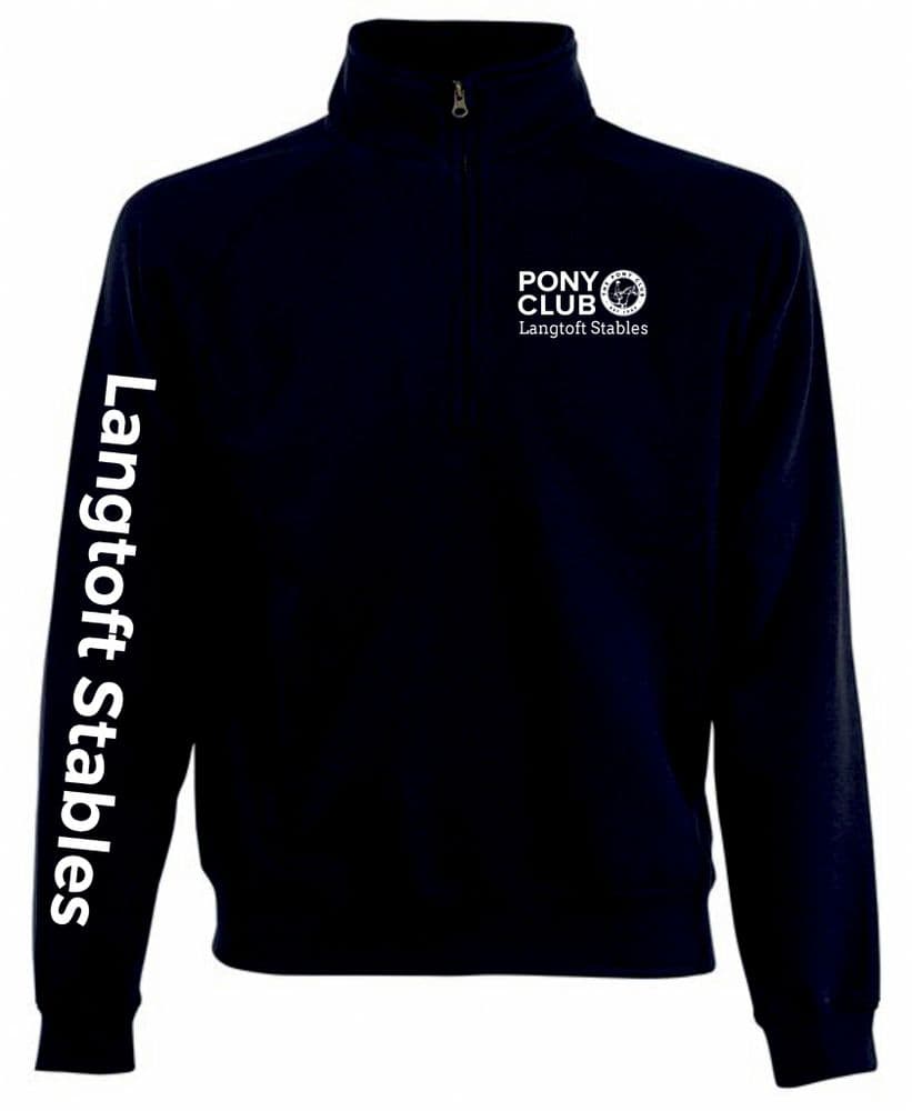 Adult Langtoft stables Navy Quarter Zip Sweatshirt SS830