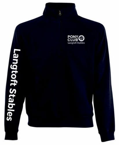 Adult Langtoft stables Navy Quarter Zip Sweatshirt SS830
