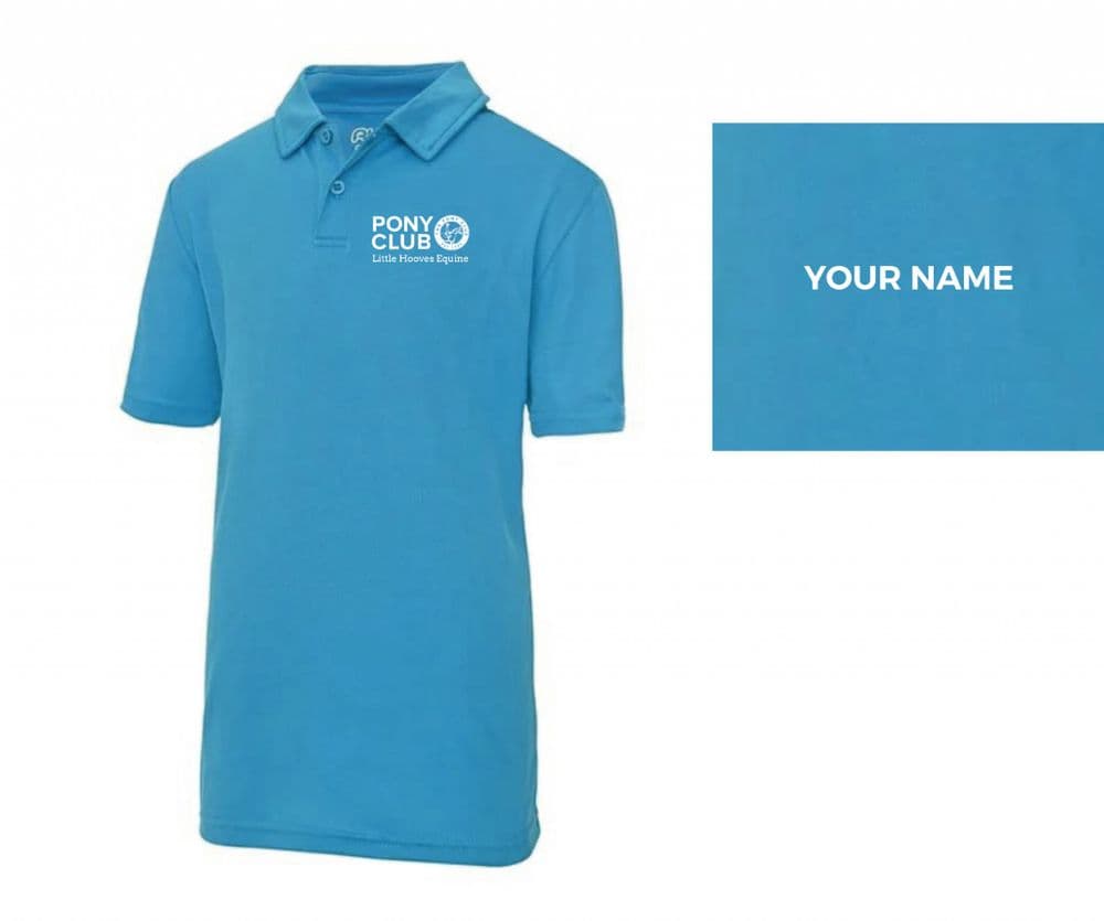 ADULT Little Hooves Pony Club, Sapphire Blue Polo Shirt JC040