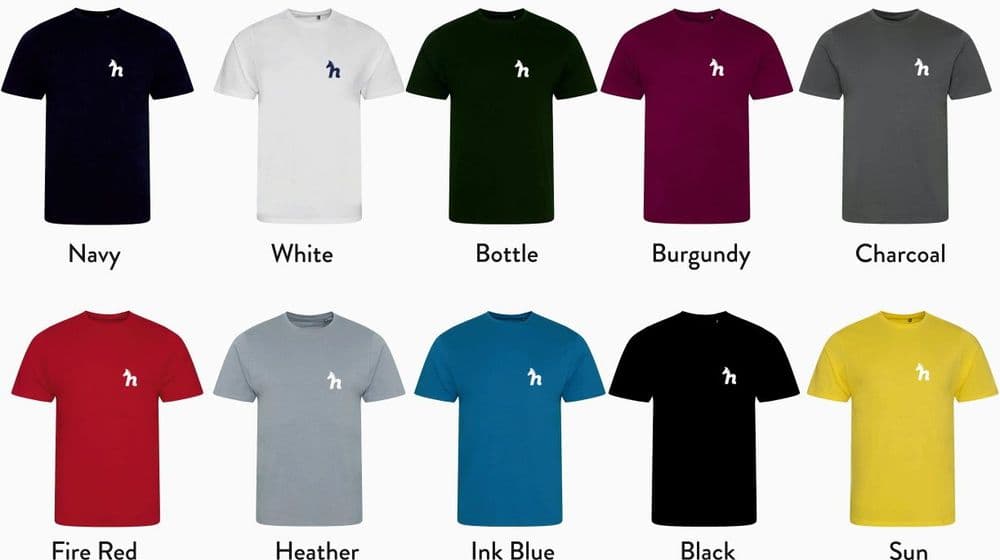 Adult Men's Organic Tee Shirt Here4Horses