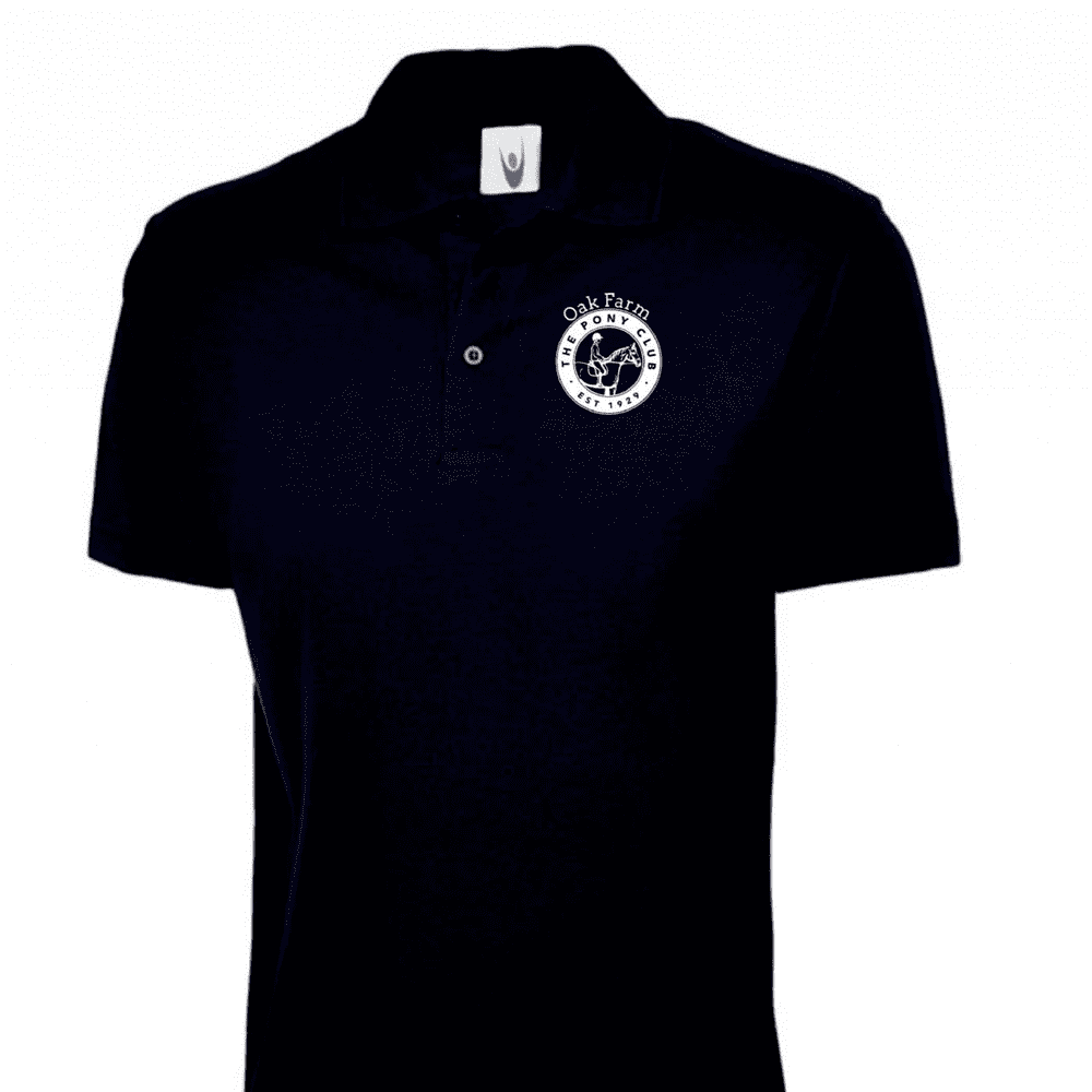 ADULT Oak Farm PC COACHES Navy Polo Shirt UC101