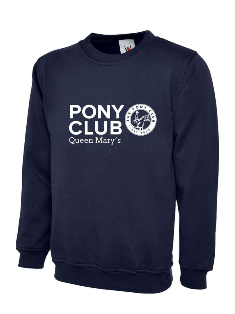 Adult Queen Mary's PONY CLUB Navy Sweatshirt UX3