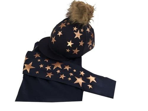 Adult's Brecon & Talybont PC Navy/Rose Gold Base Layer & Hat Silk