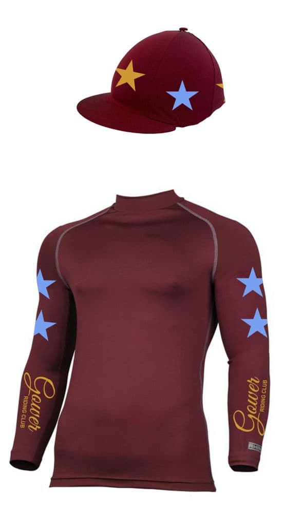 Adult's Gower RC Burgundy Base Layer & Hat Silk