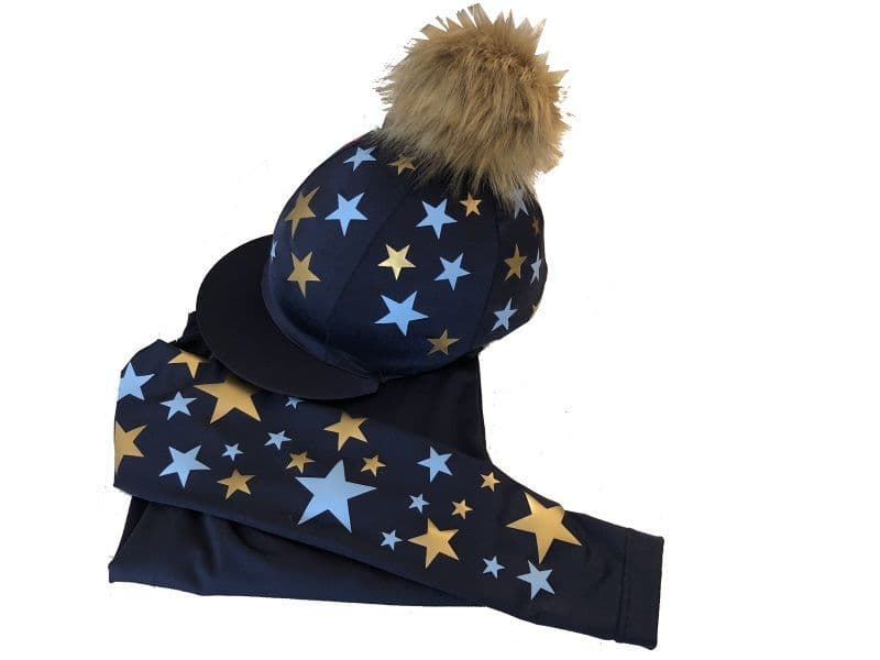 Adult's Navy/gold/sky  Rhino Base Layer & Hat Silk