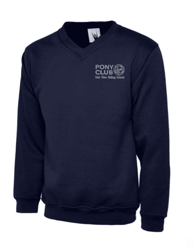 Adult's Park View Riding School Navy V Necked Sweatshirt UC204