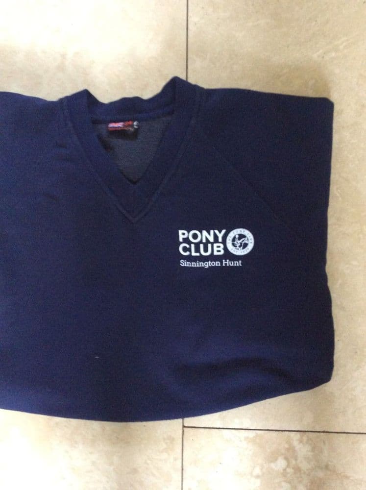 Adult's Sinnington Pony Club Navy V Necked Sweatshirt J272