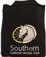 ADULT Southern Carriage Driving Black Polo Shirt BA301