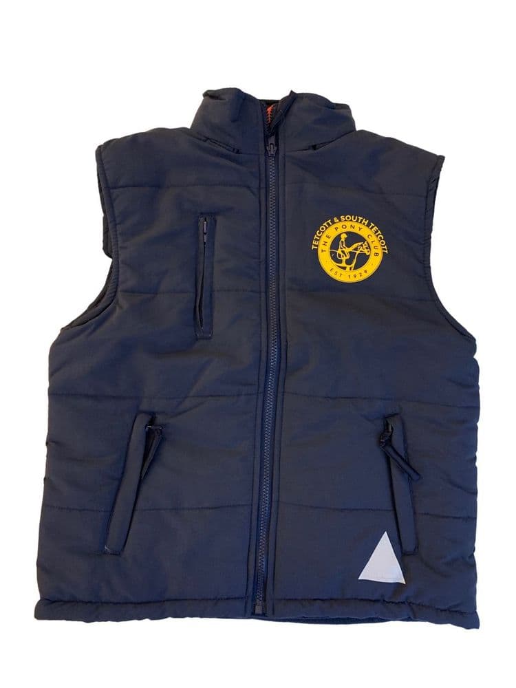Adult Tetcott and South Tetcott Navy Blue Padded Gilet.