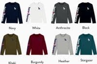 Adult Unisex Long Sleeved Organic Tee Shirt Here4Horses SX750