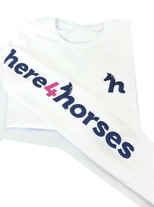 Adult Unisex Long Sleeved Organic Tee Shirt Here4Horses SX750