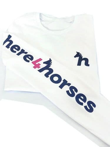 Adult Unisex Long Sleeved Organic Tee Shirt Here4Horses SX750