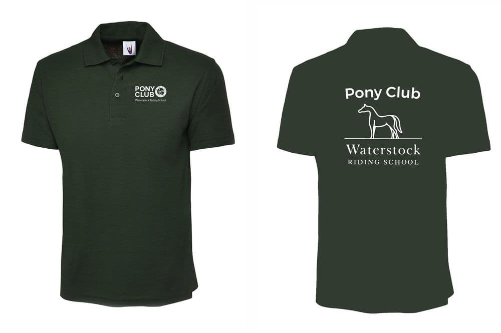 ADULT Waterstock Riding School Green Polo Shirt UC101