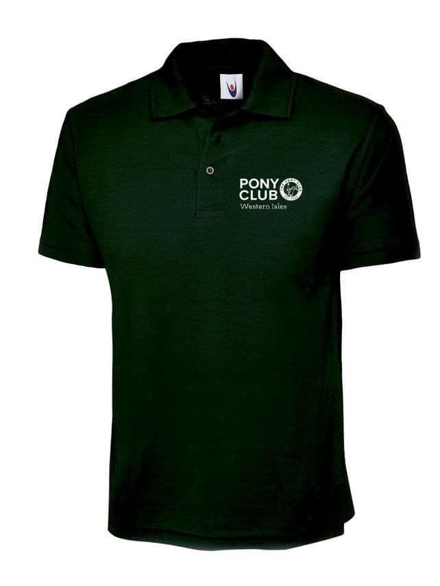 ADULT Western Isles Pony Club Bottle Green Polo Shirt UC101