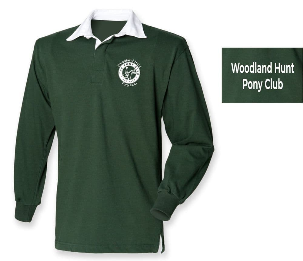 ADULT Woodland Hunt Bottle Green Long Sleeved Rugby Shirt