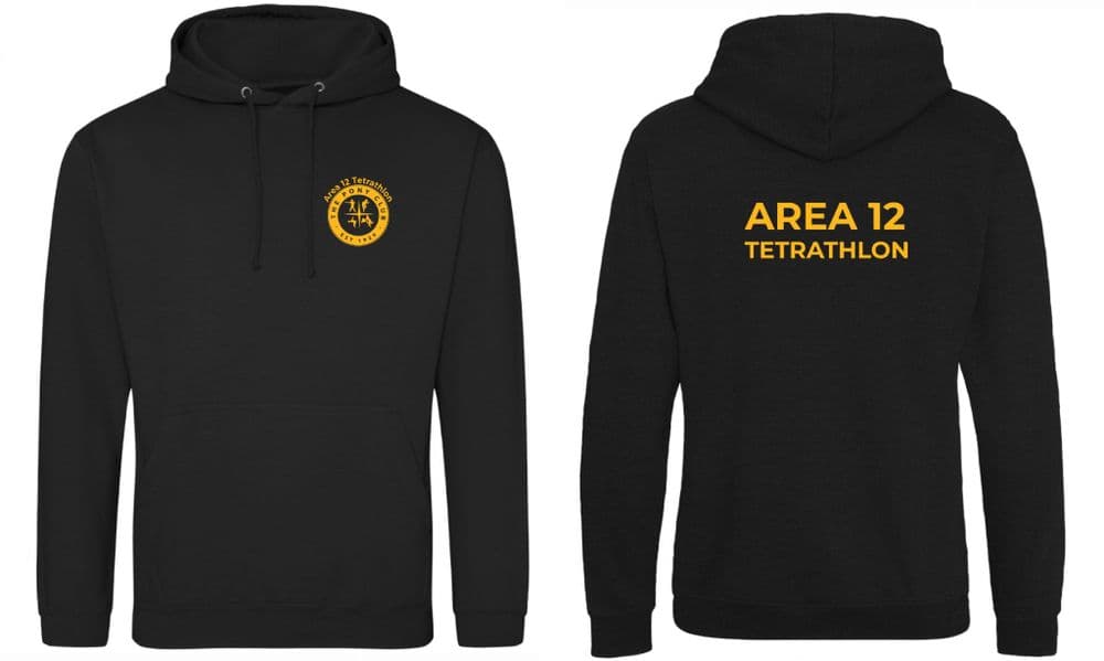 ADULTS Area 12 Tetrathlon Black Hoodie - JH001