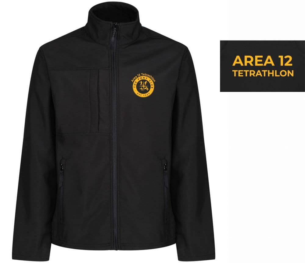 ADULTS Area 12 Tetrathlon Black Softshell Jacket - RG191