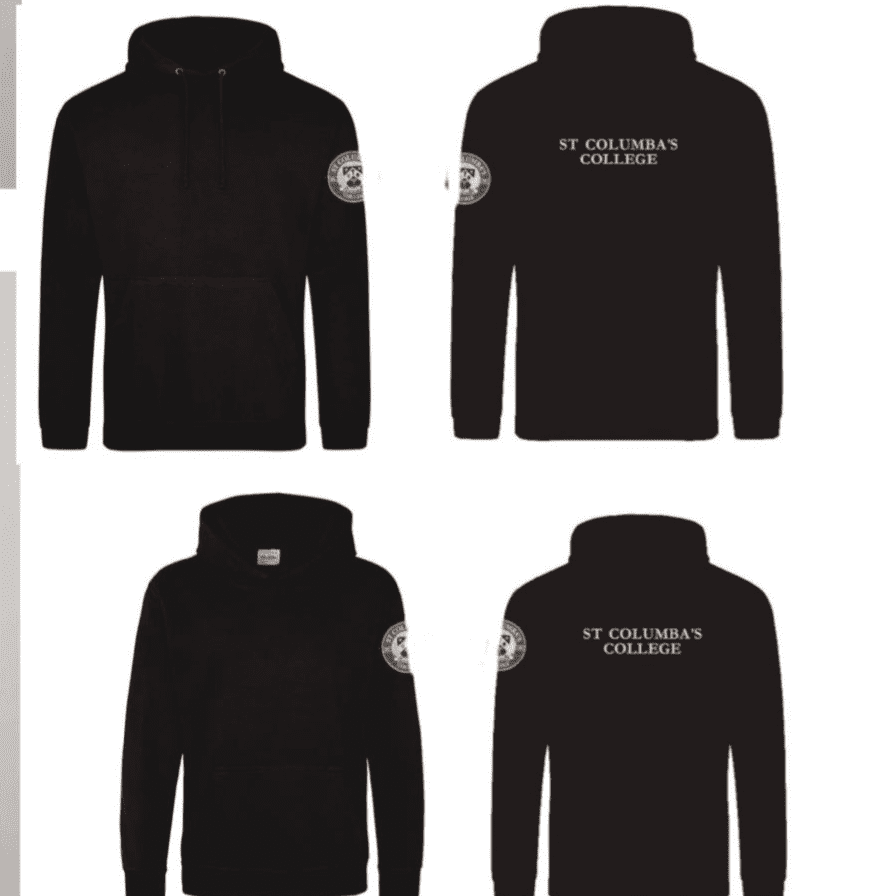 Adults Black St Columbas College NSEA Hoodie JH101