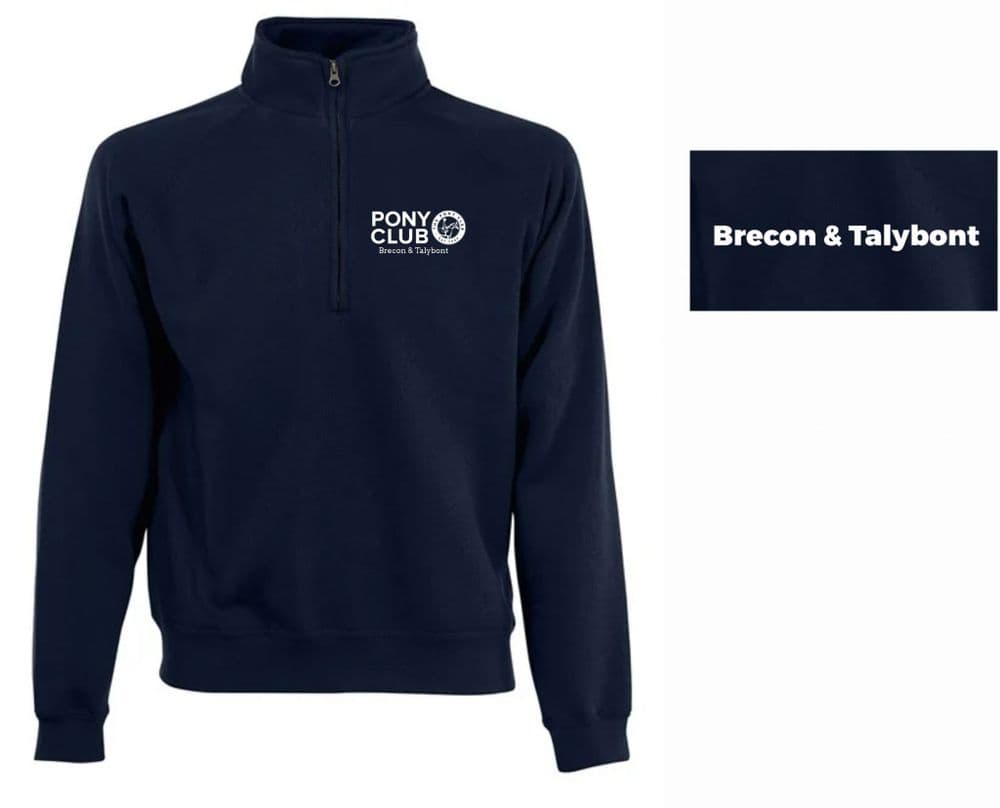 Adults Brecon & Talybont Navy Quarter Zip Sweatshirt