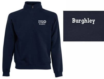 Adults Burghley Navy Quarter Zip Sweatshirt