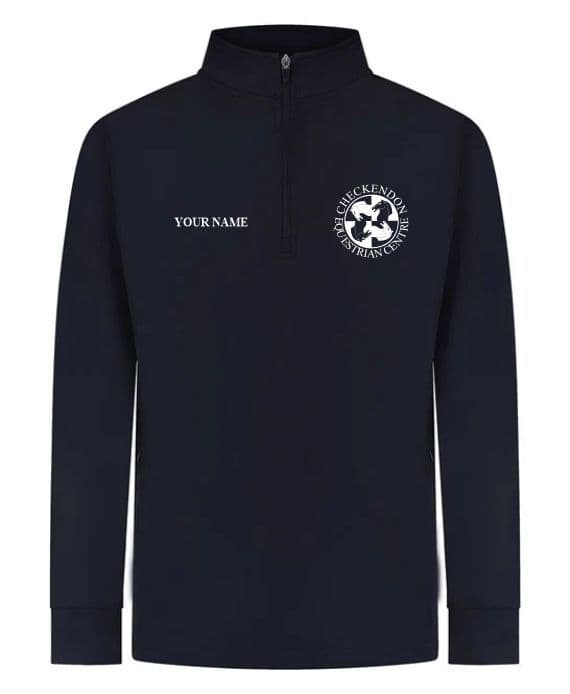 ADULTS Checkendon Navy ¼ Zip Top - LV874