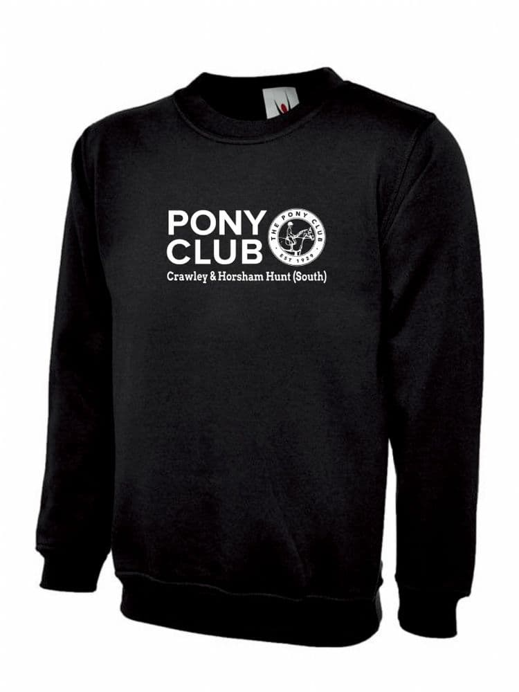 Adults Crawley & Horsham Hunt South Branch. Black Sweatshirt UX3
