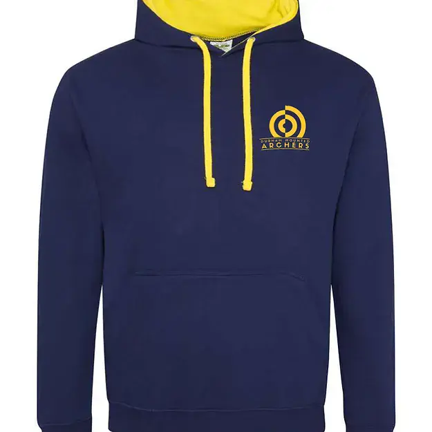 Adults Durham Mounted Archers Navy with yellow hood Hoodie Jh003