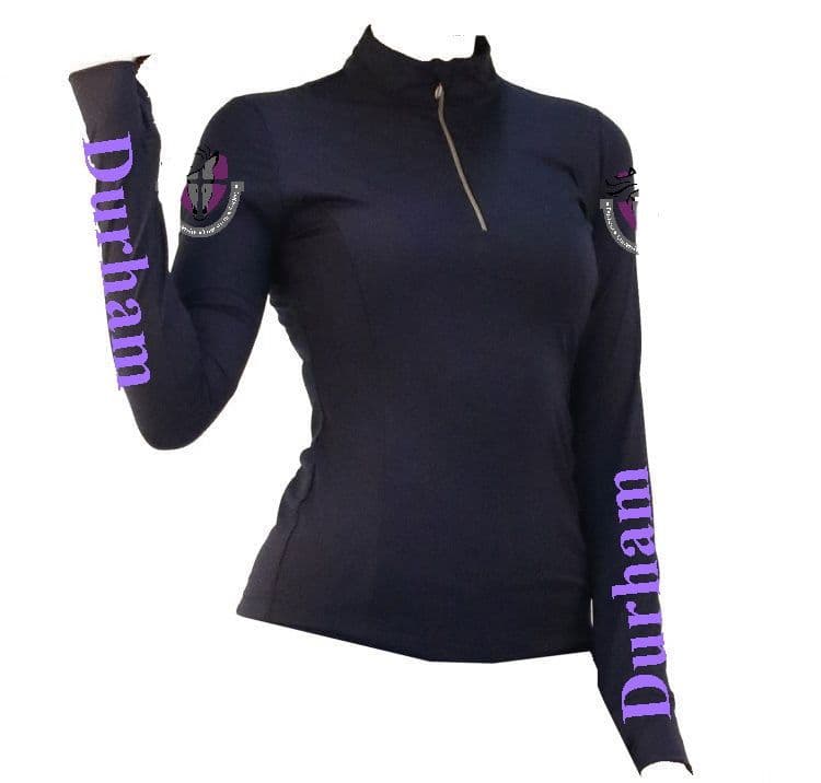 Adults Durham University Equestrian Society Navy Quarter Zip Base Layer
