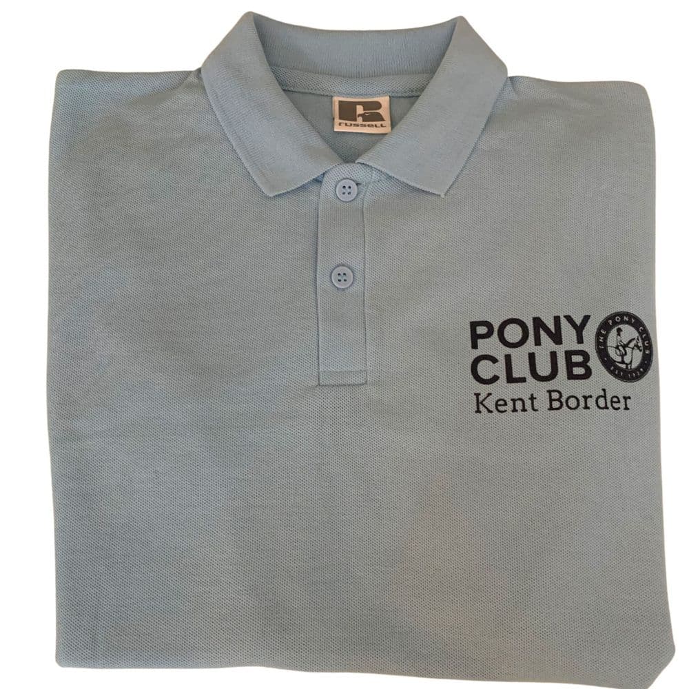 Adults Kent Border PC Pale Blue Polo J539M