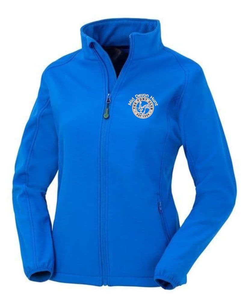 Adults ladies fit Mid Devon Hunt PC Royal Softshell Jacket R901F