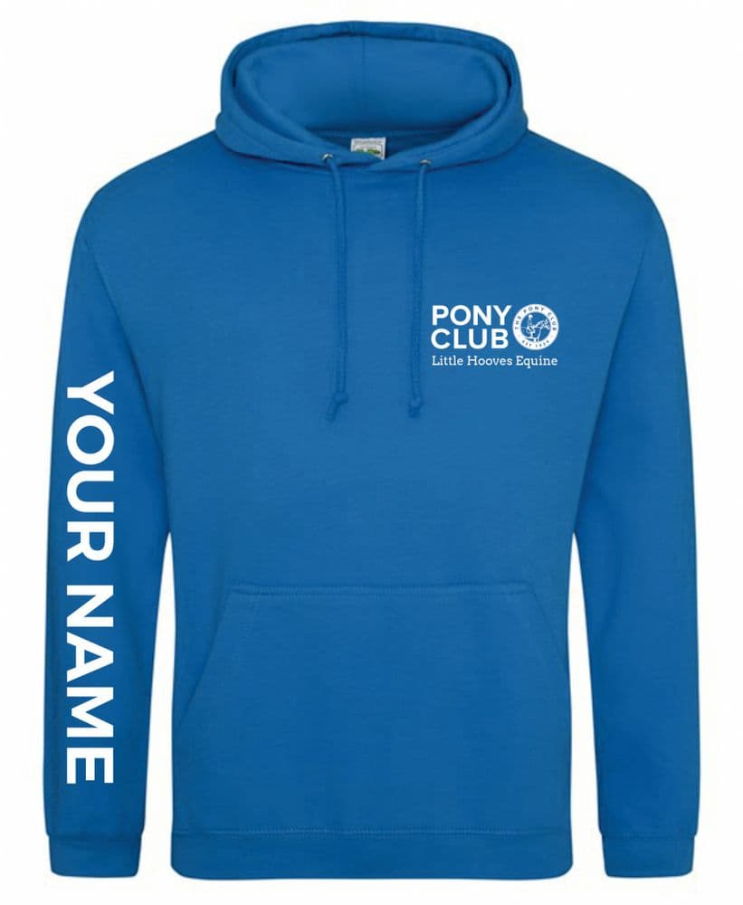 Adults Little Hooves Pony Club, Sapphire Blue Hoodie JH001