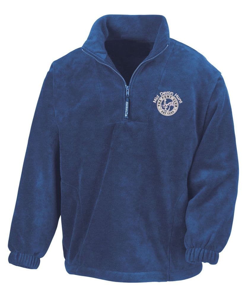 Adults Mid Devon Hunt Royal Blue Quarter Zip fleece jacket RE33A