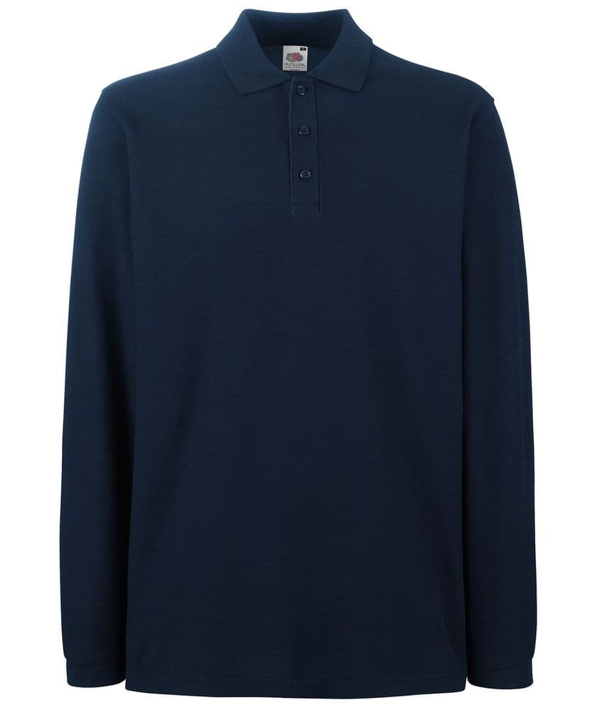 Adults Moor Farm EC Long Sleeve Navy Polo