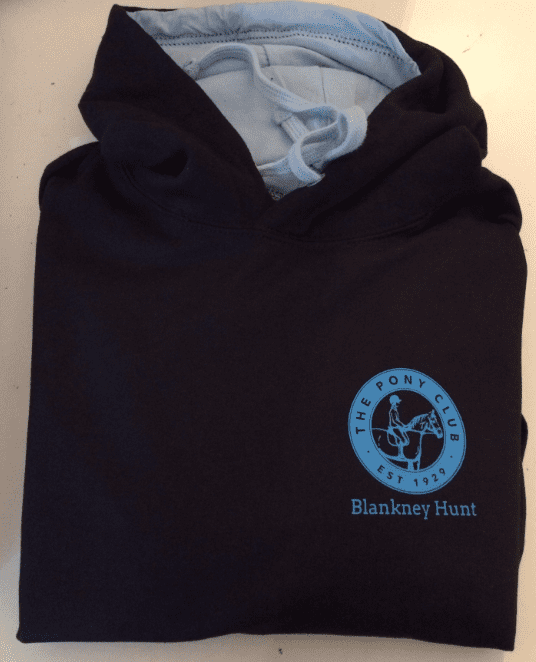 Adults Navy/ light blue inside hood Blankney Pony Club Hoodie