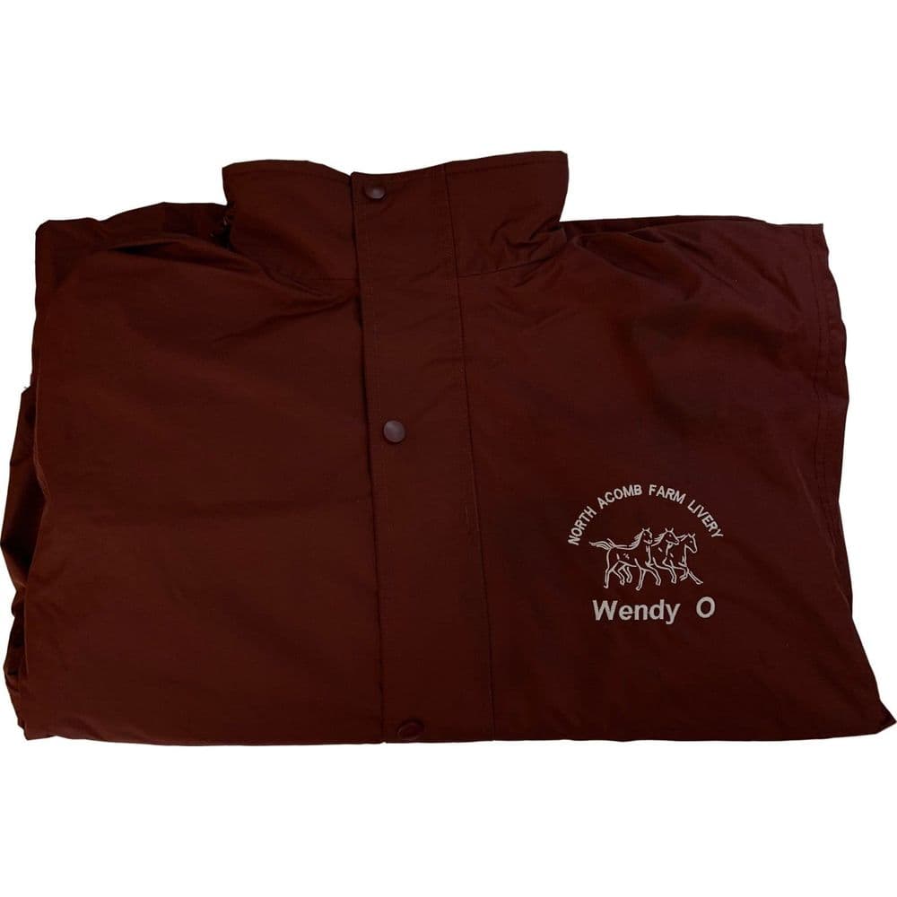 Adults North Acomb Livery Yard Riding Team Clothing Burgundy Result R160 Jacket