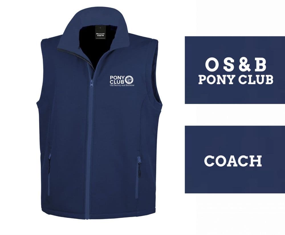 ADULTS Old Surrey & Burstow PC Navy Soft-shell Gilet - RG154
