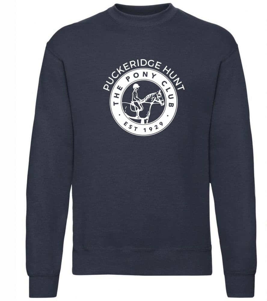 Adults Puckeridge Hunt Pony Club Navy Sweatshirt UX3