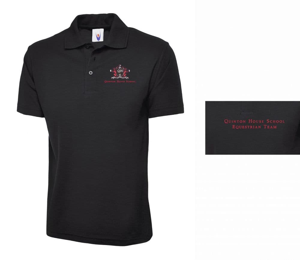 Adults Quinton House School Polo Shirt - Black
