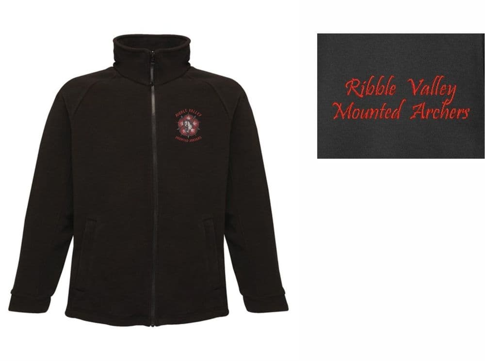 Adults Ribble Valley Mounted Archers Black Unisex fleece jacket RG122