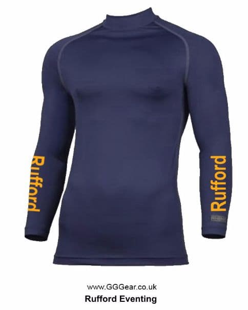 Adults Rufford Competition Base Layer and Navy silk with scattered golden yellow spots.