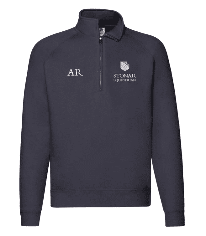 Adults Stonar School Equestrian Navy Quarter Zip Sweatshirt - SS830