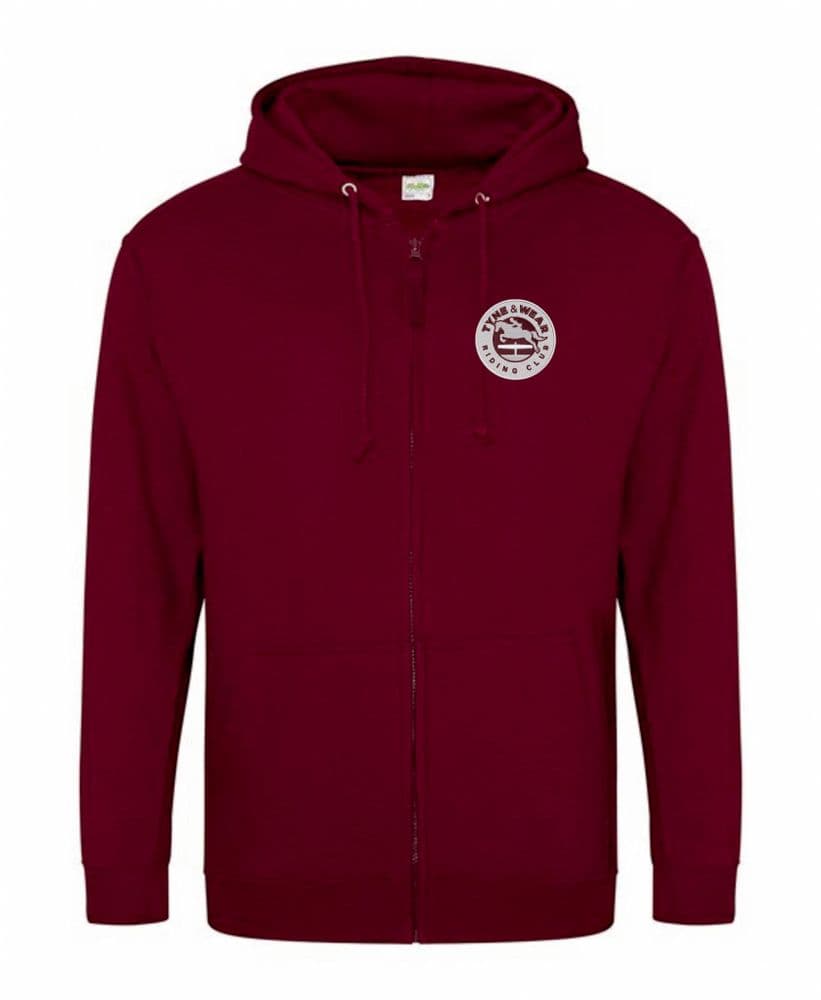 Adults Tyne & Wear RC ZIP Hoodie Burgundy JC050