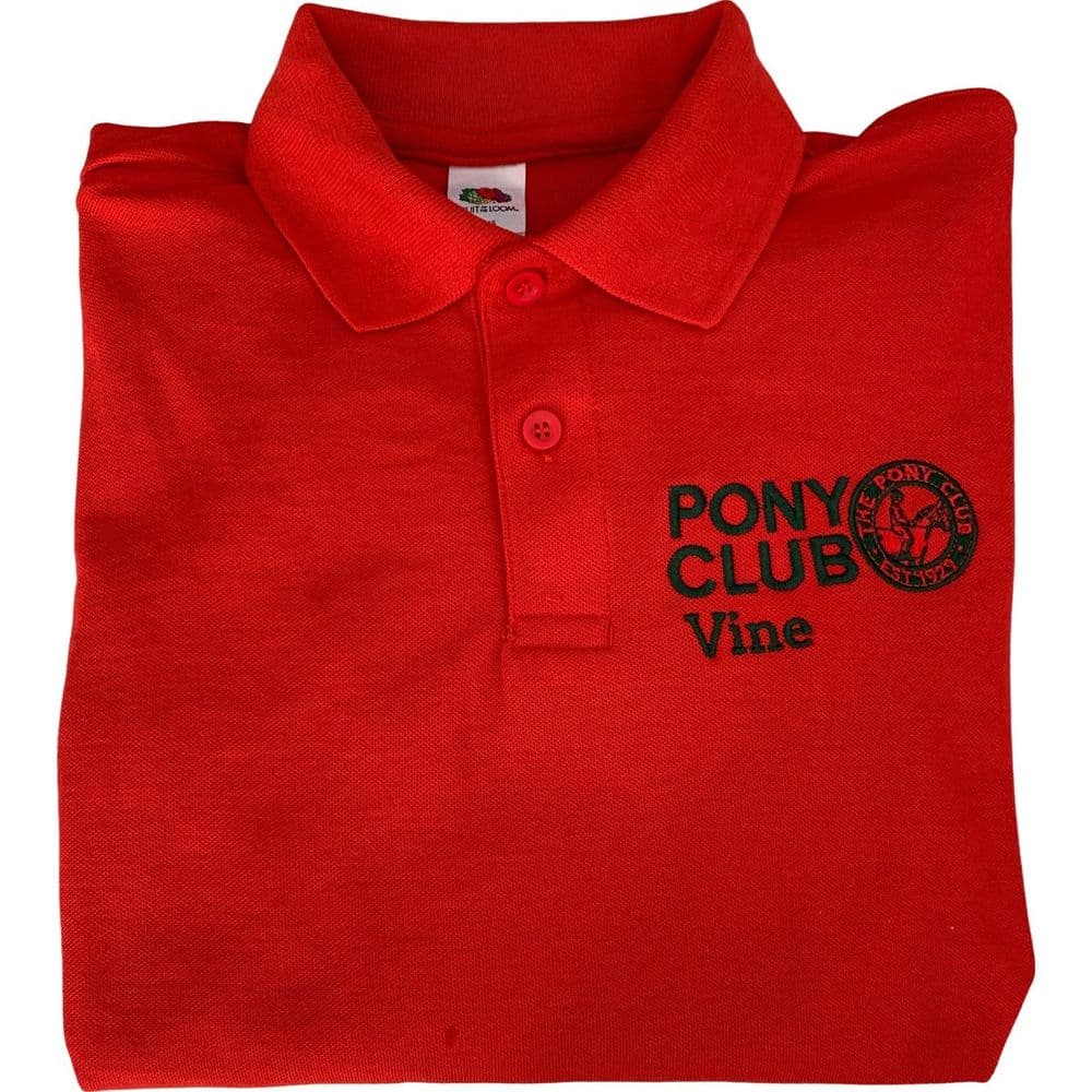 Adults Vine Long Sleeve Red Polo