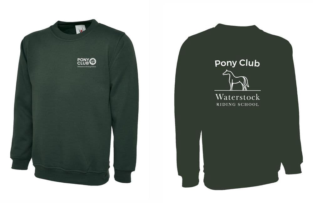 Adults Waterstock Riding School Green Sweatshirt UX3