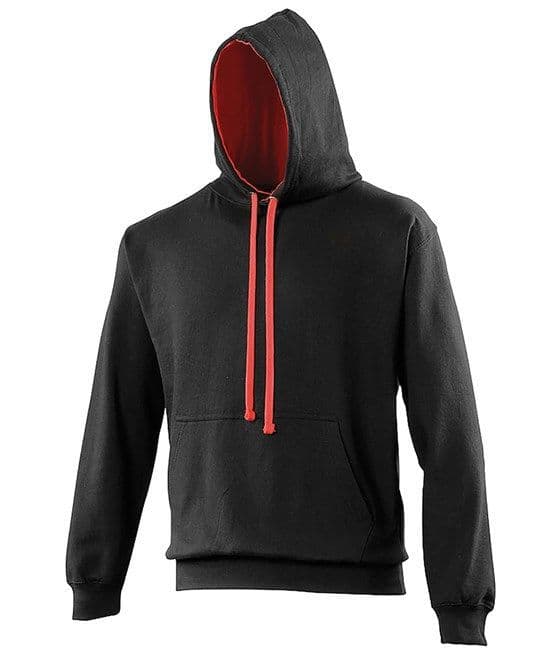 Adults Wilmslow Black/Red Hooded Hoodie