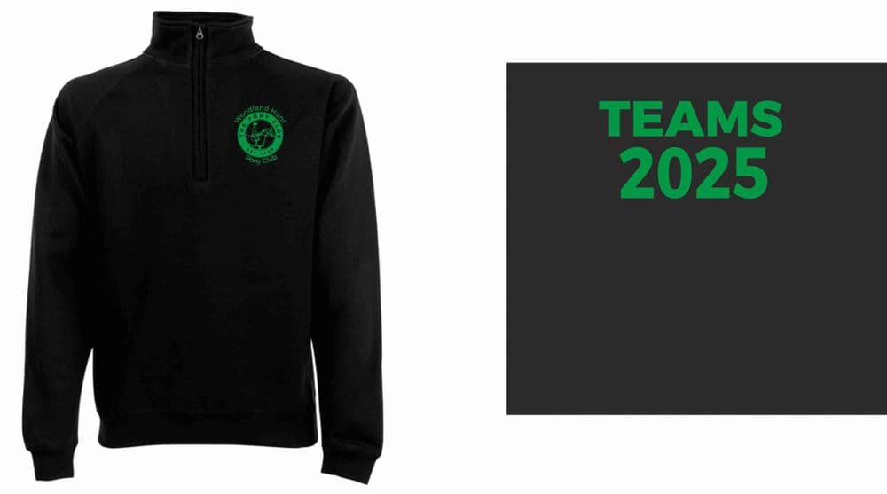 Adults Woodland Hunt 2025 TEAMS Black Quarter Zip SS830